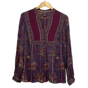Lucky Brand Boho Blouse Women Size M